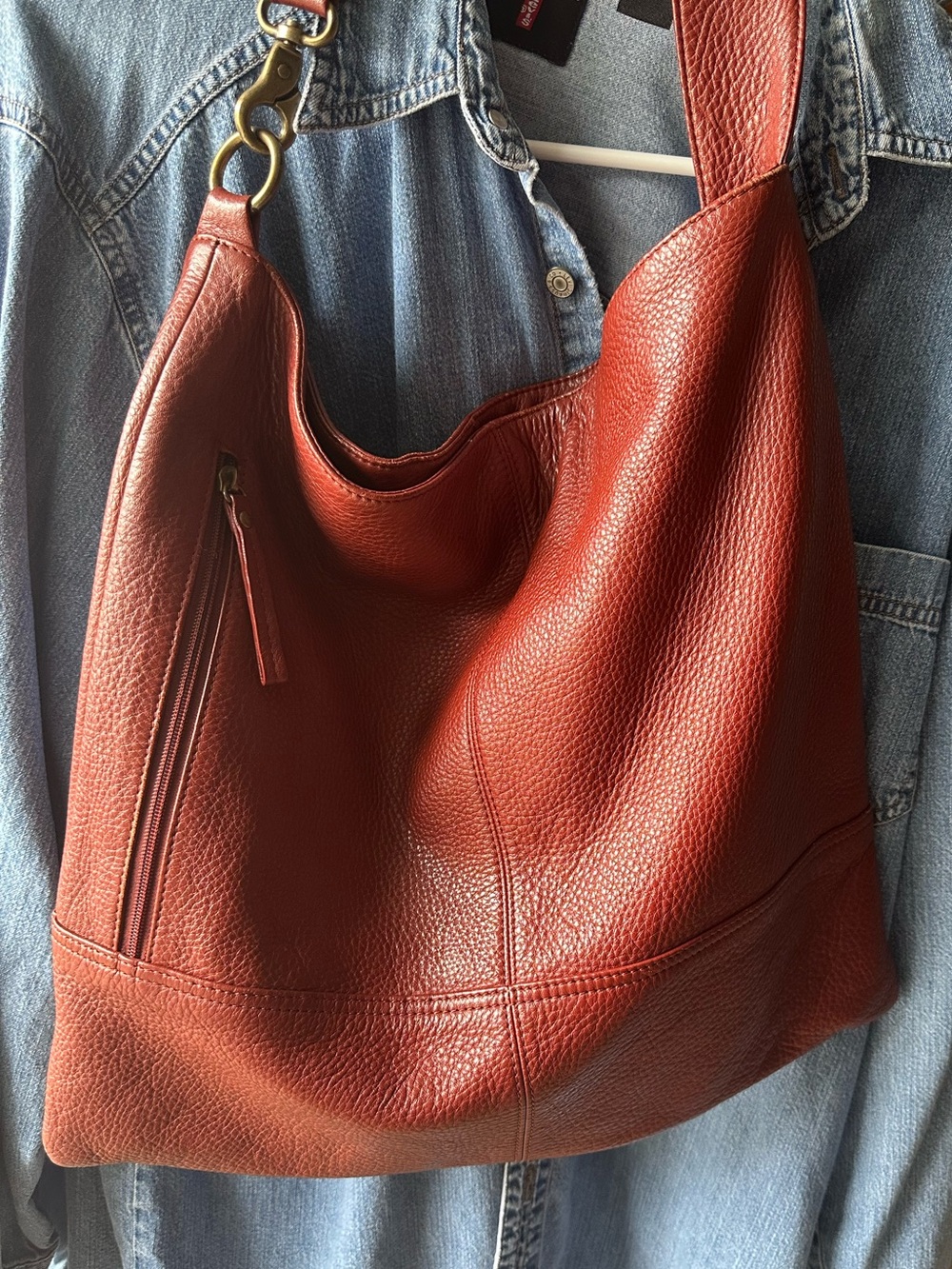 HOBO Rustic Red Leather Shoulder Bag